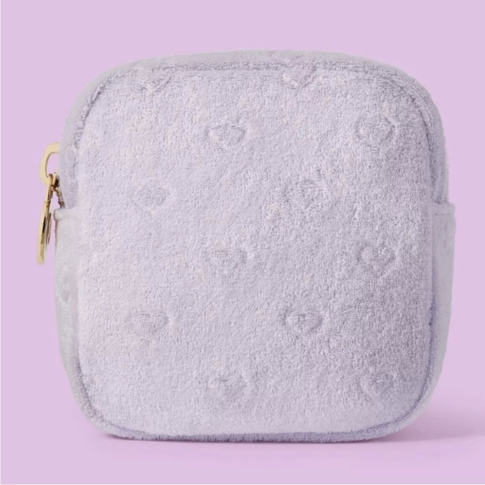 NWT Stoney Clover Lane xTarget Limited Edition Purple Terry Cloth Pouch w/hearts